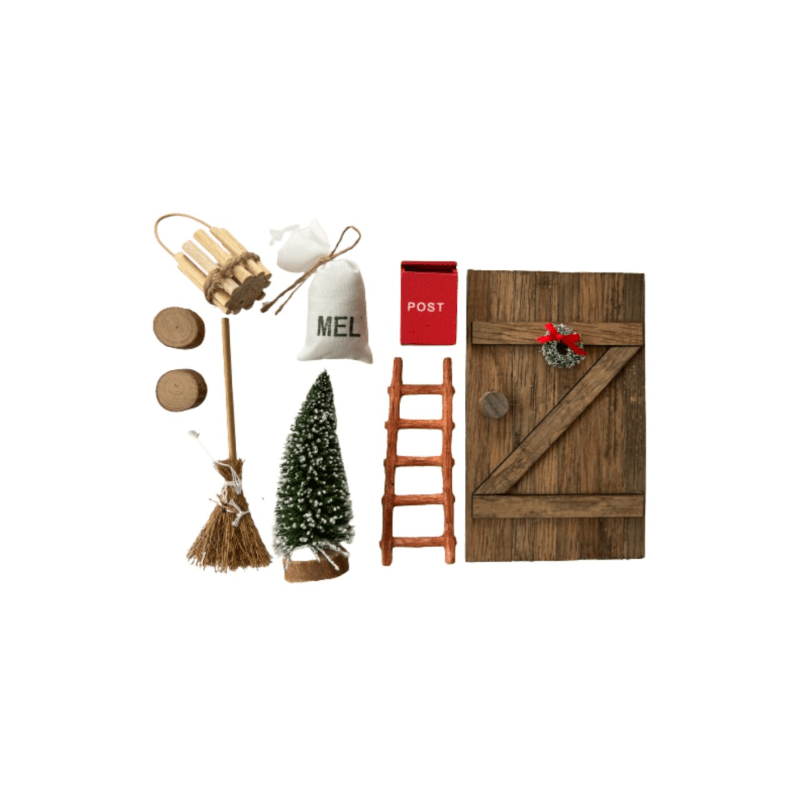 Dänische Wichteltür 9-teiligiges Set aus Holz