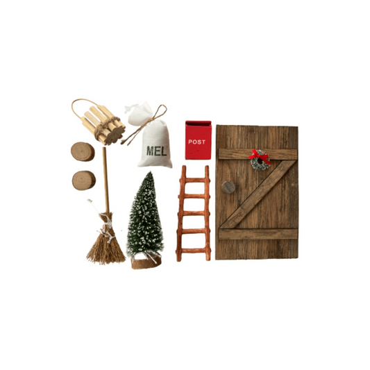 Dänische Wichteltür 9-teiligiges Set aus Holz