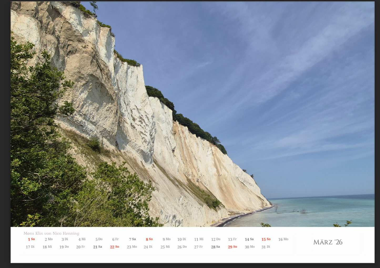 Dänemark Unser Herzensland Wandkalender 2026 im A3 Format