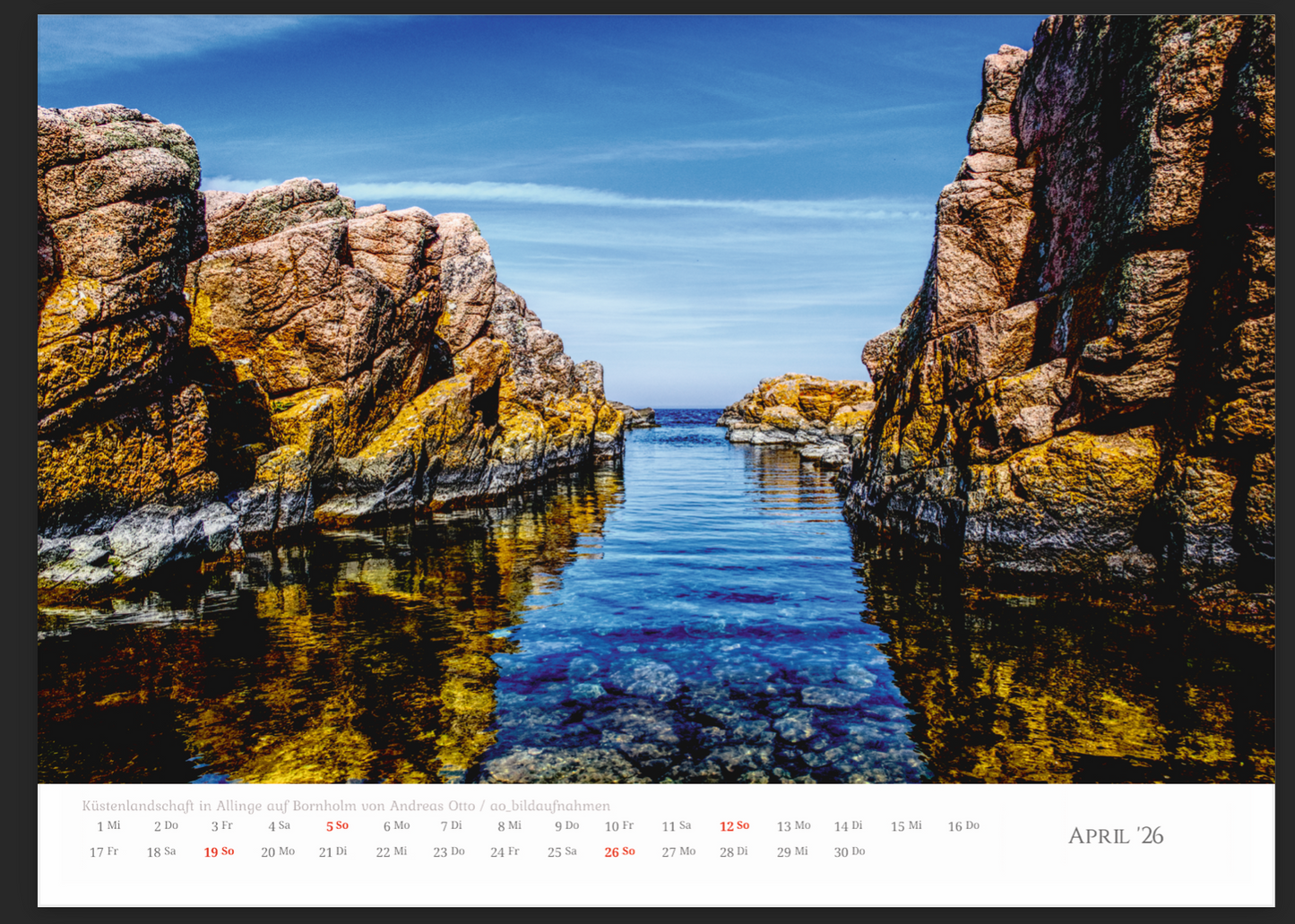 Dänemark Unser Herzensland Wandkalender 2026 im A3 Format
